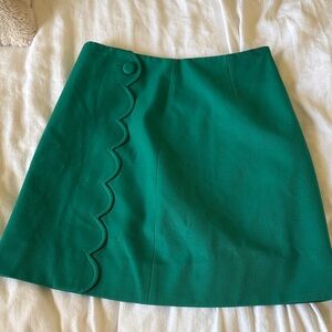 J. Crew Emerald Mini Skirt with Scalloped Detail